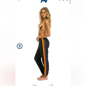 AVIATOR NATION 5 STRIPE SWEATPANTS - CHARCOAL